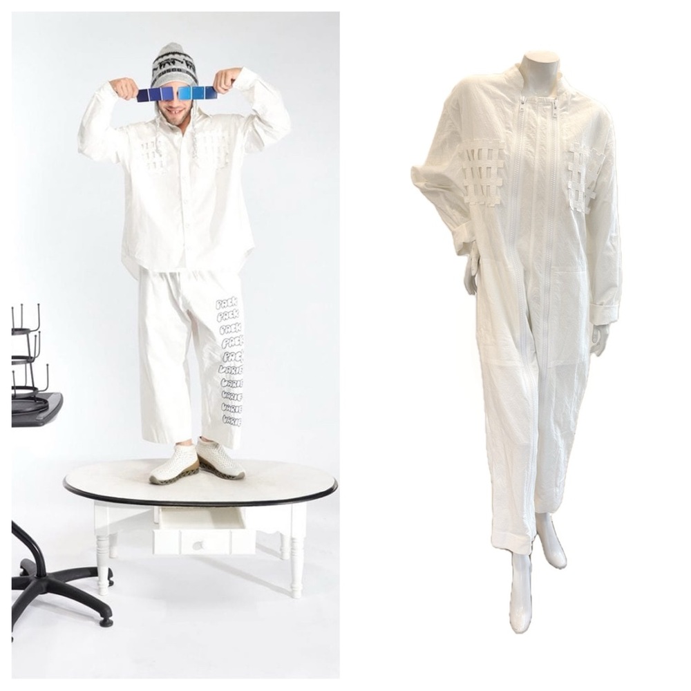 Bernhard Willhelm SS20 Oversized “Lost Weekend” Jumpsuit White Size S